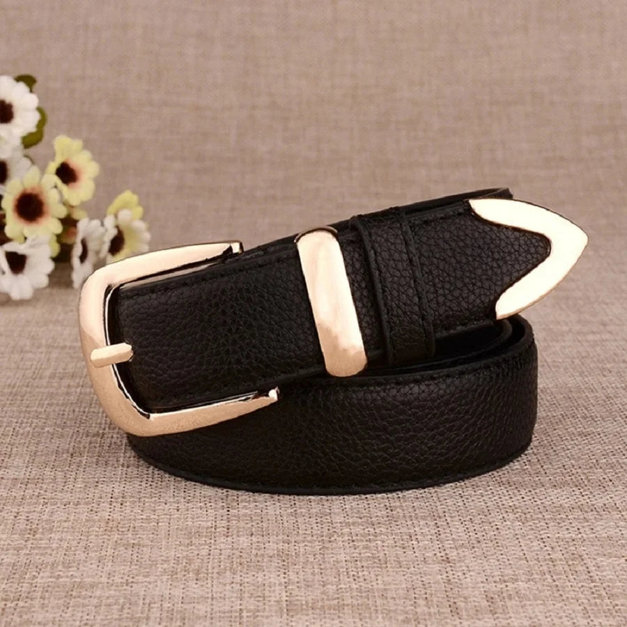 Ceinture Femme Cuir Tendance – Boucle Vintage Pin Multicolore