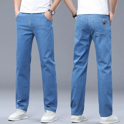 Jean Homme Fin Coton Élastique Droit