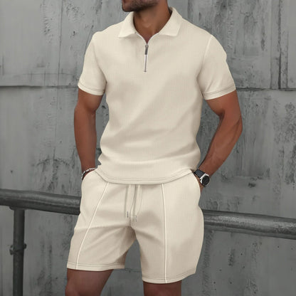 Ensemble Polo Homme Sport Été – Short et Polo Zippé Streetwear
