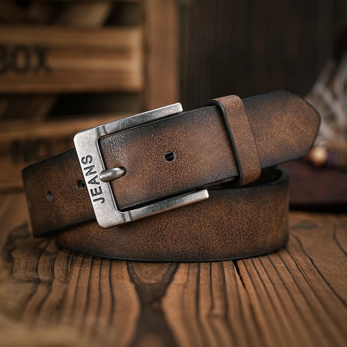 Ceinture Rétro Casual Unisexe – Cuir PU Boucle Métal Western