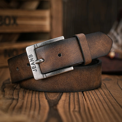 Ceinture Rétro Casual Unisexe – Cuir PU Boucle Métal Western