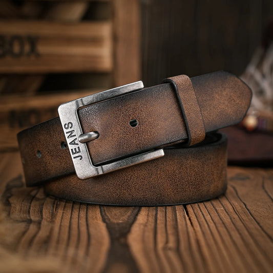 Ceinture Rétro Casual Unisexe – Cuir PU Boucle Métal Western