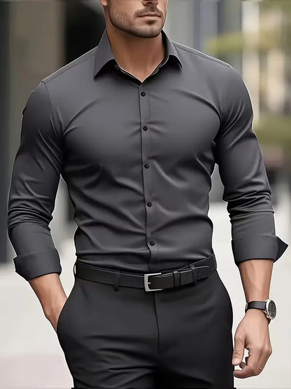 Chemise Homme Manches Longues Business – Léger et Respirant