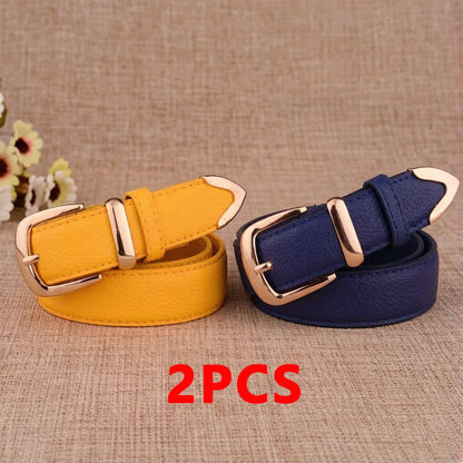 Ceinture Femme Cuir Tendance – Boucle Vintage Pin Multicolore