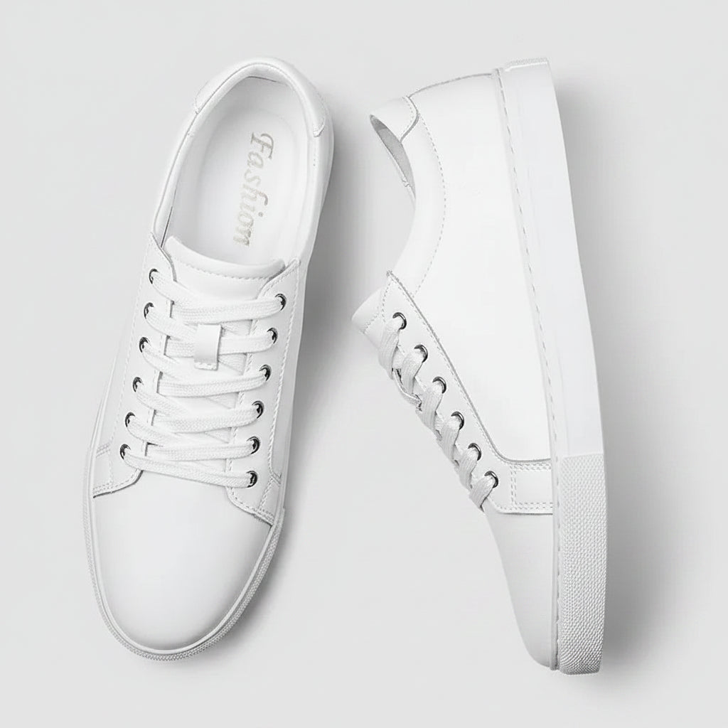 Sneakers Homme Cuir Véritable — Noir Minimaliste