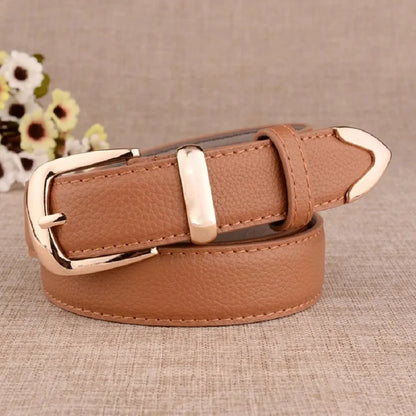 Ceinture Femme Cuir Tendance – Boucle Vintage Pin Multicolore
