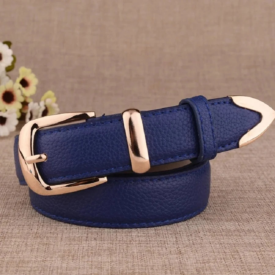 Ceinture Femme Cuir Tendance – Boucle Vintage Pin Multicolore