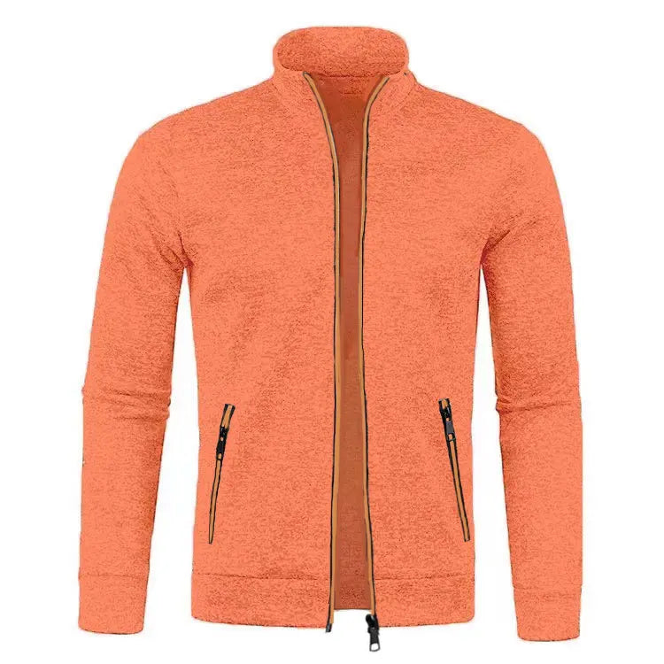 Cardigan Oversize Homme Col Montant Zippé – Tricot Chic