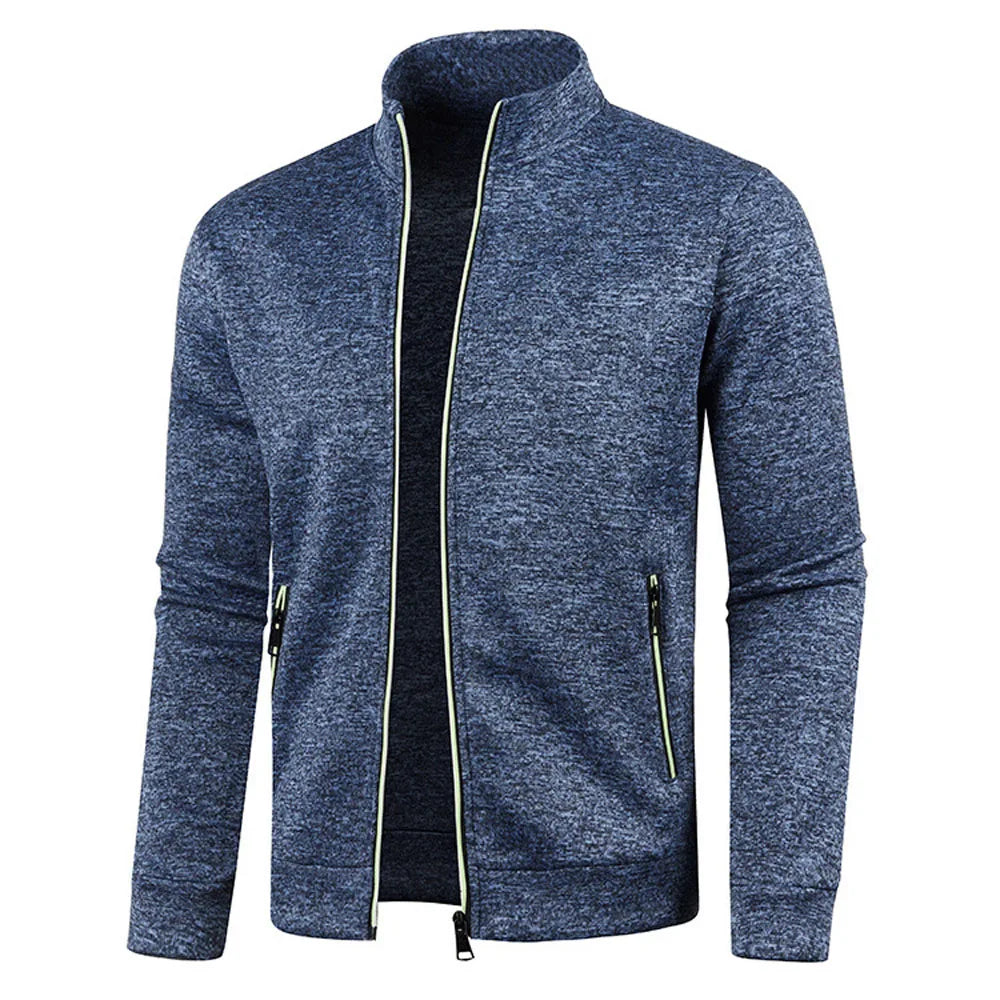 Cardigan Oversize Homme Col Montant Zippé – Tricot Chic