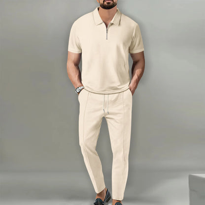 Ensemble Polo Homme Sport Été – Short et Polo Zippé Streetwear