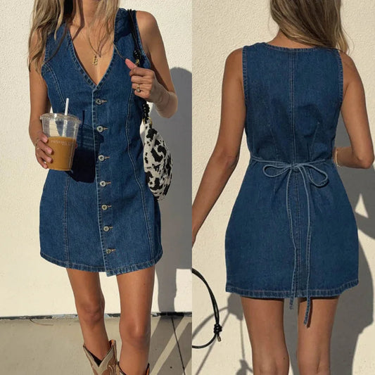 Robe en Jean Mi-Longue Femme
