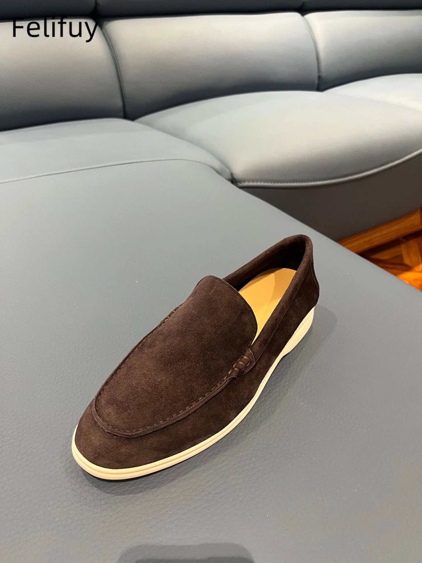 Mocassins Daim Véritable Homme — Style Driving Loafer
