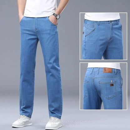 Jean Homme Fin Coton Élastique Droit