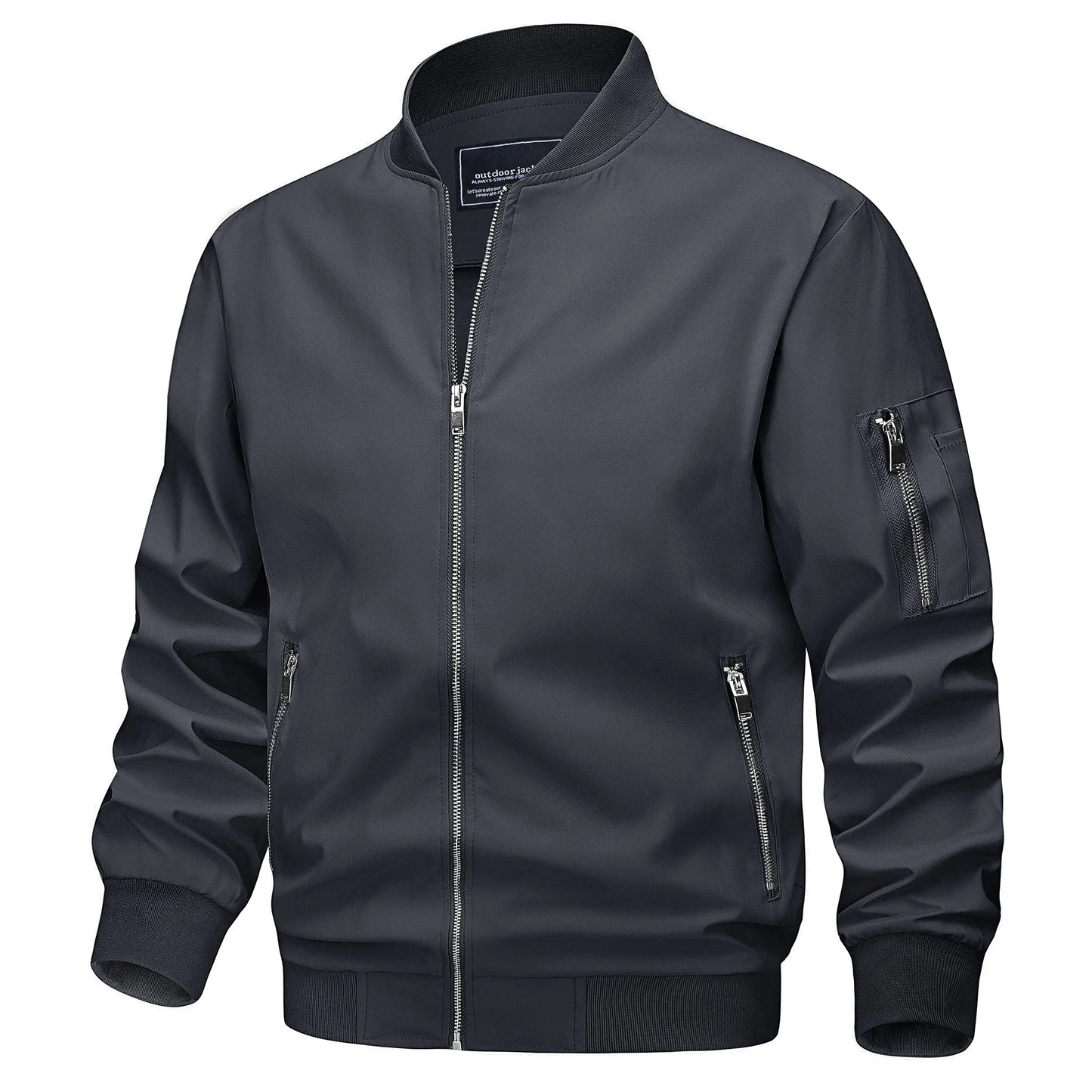 Veste Bomber Homme Légère Mi-Saison – Blouson Coupe-Vent Zippé
