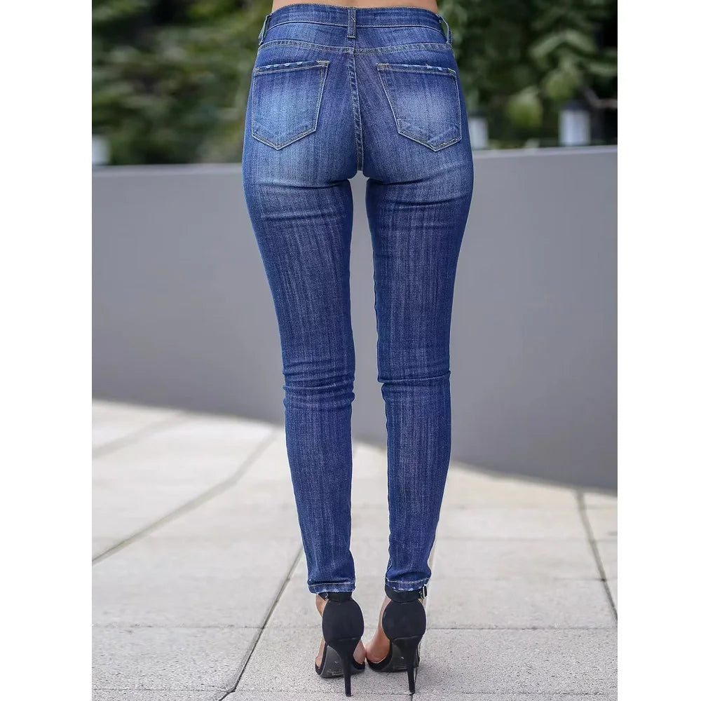 Jean Femme Slim Stretch Skinny – Coupe Crayon Taille Haute