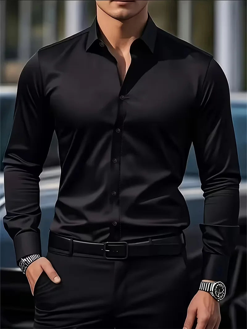 Chemise Homme Manches Longues Business – Léger et Respirant