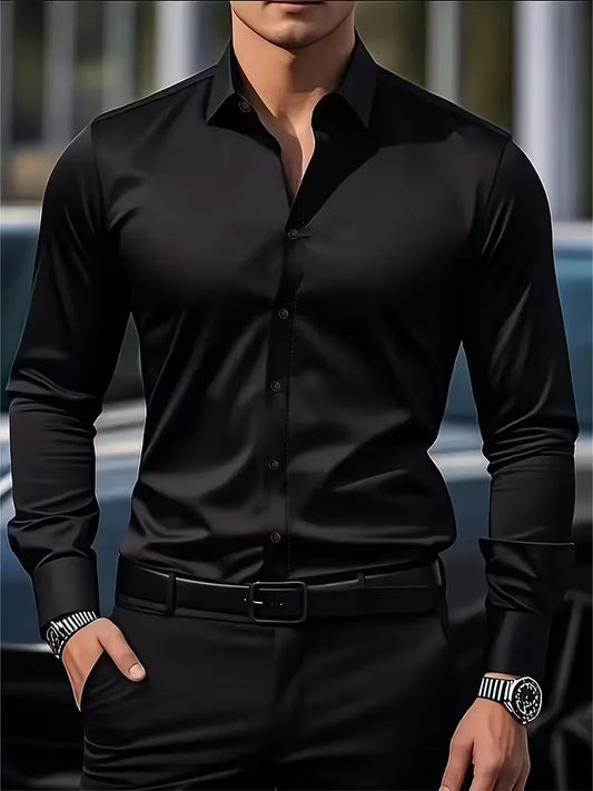 Chemise Homme Manches Longues Business – Léger et Respirant