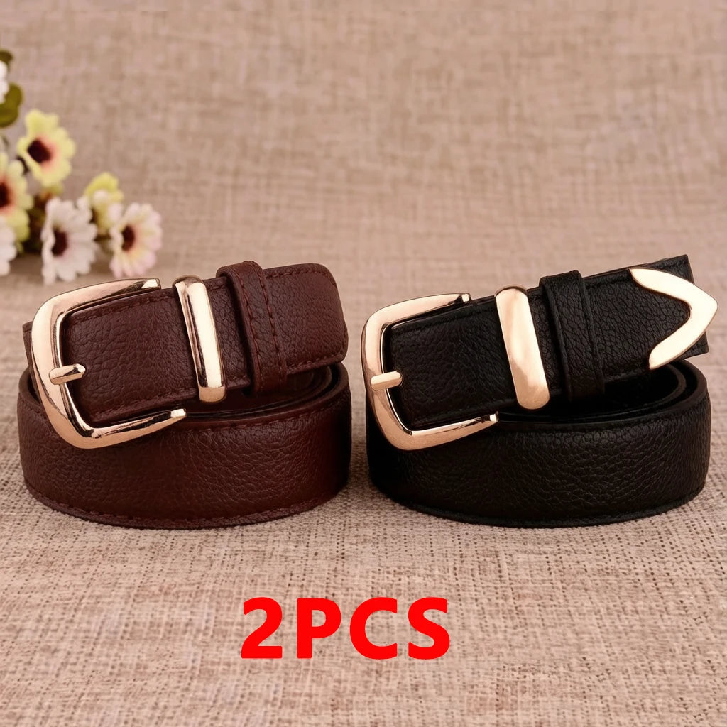 Ceinture Femme Cuir Tendance – Boucle Vintage Pin Multicolore