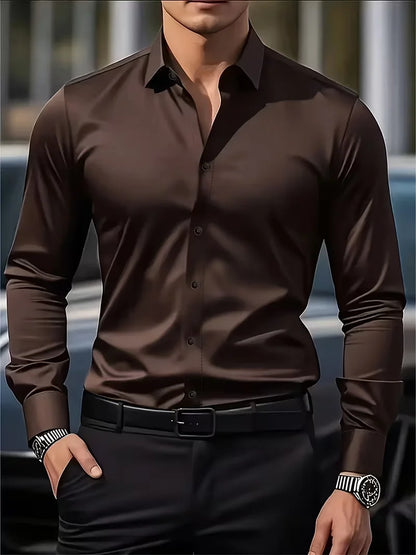 Chemise Homme Manches Longues Business – Léger et Respirant