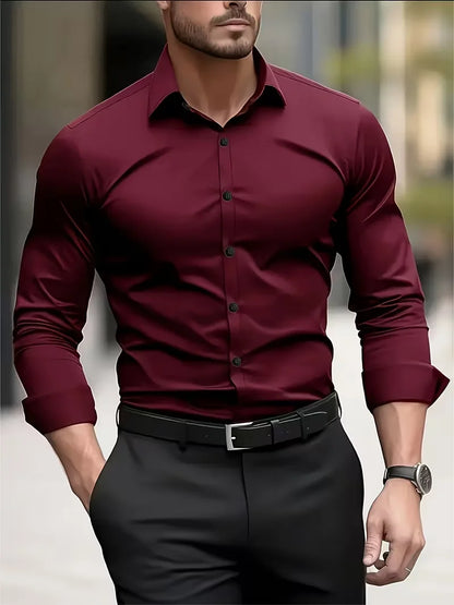 Chemise Homme Manches Longues Business – Léger et Respirant