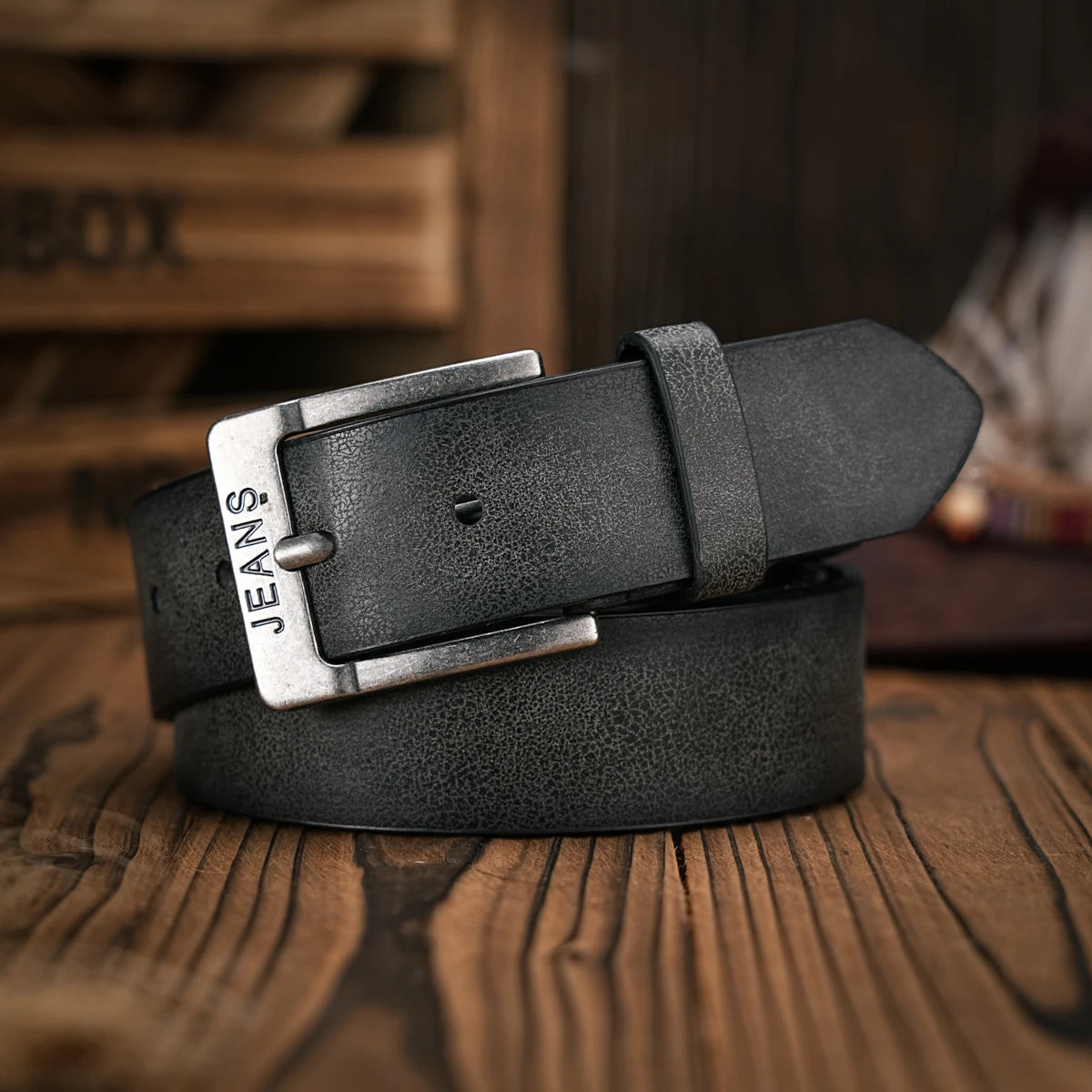 Ceinture Rétro Casual Unisexe – Cuir PU Boucle Métal Western