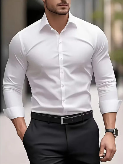 Chemise Homme Manches Longues Business – Léger et Respirant
