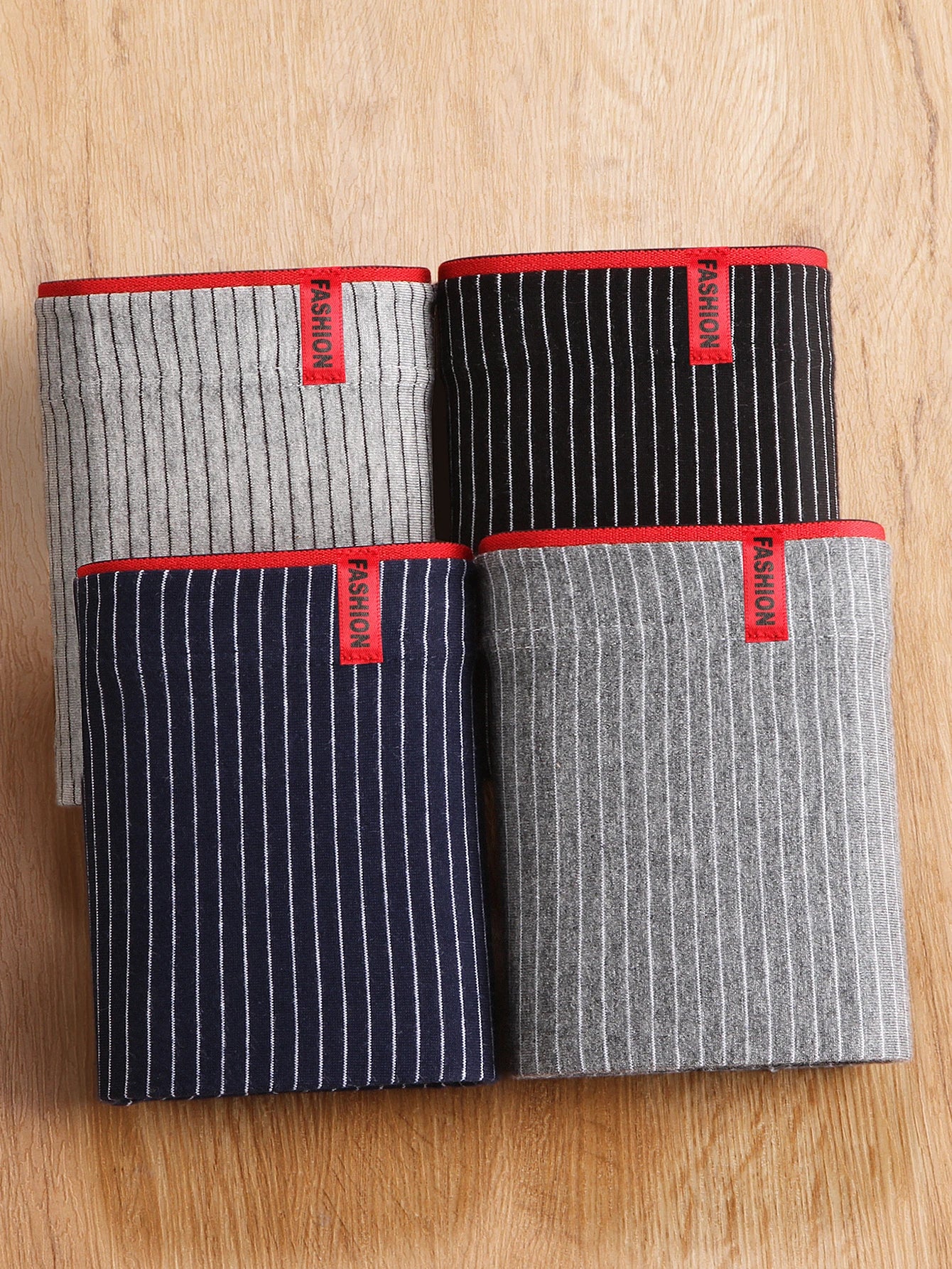 Lot de 4 Boxers Homme Rayés - Confort Respirant - vue de face