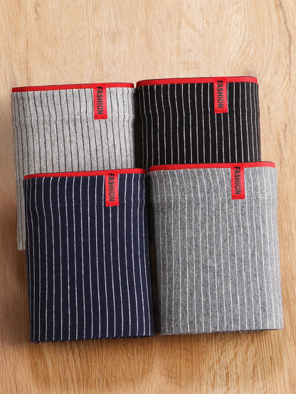 Lot de 4 Boxers Homme Rayés - Confort Respirant - vue de face
