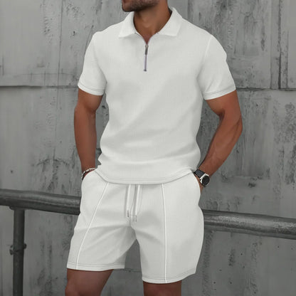 Ensemble Polo Homme Sport Été – Short et Polo Zippé Streetwear