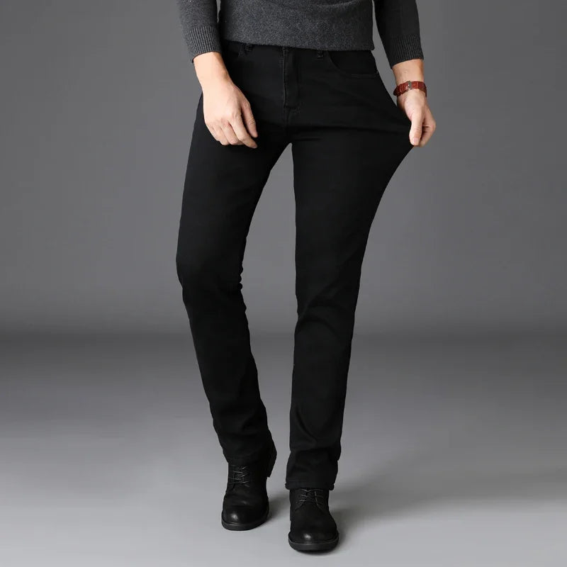 Jean Homme Slim Stretch Noir – Style Biker Moderne