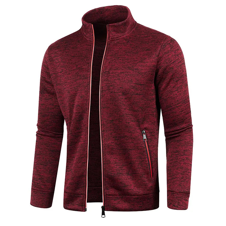 Cardigan Oversize Homme Col Montant Zippé – Tricot Chic