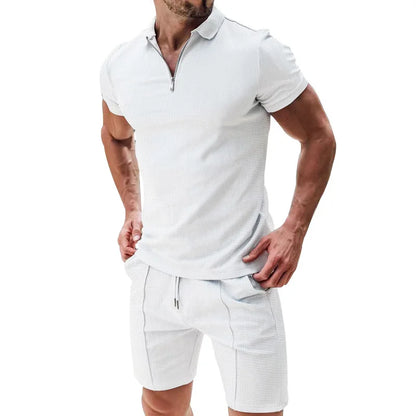 Ensemble Polo Homme Sport Été – Short et Polo Zippé Streetwear