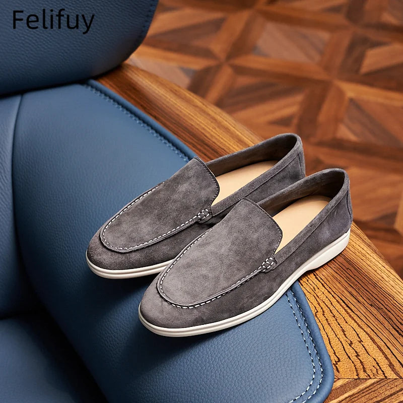 Mocassins Daim Véritable Homme — Style Driving Loafer