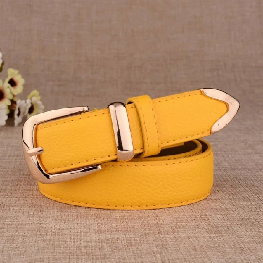 Ceinture Femme Cuir Tendance – Boucle Vintage Pin Multicolore