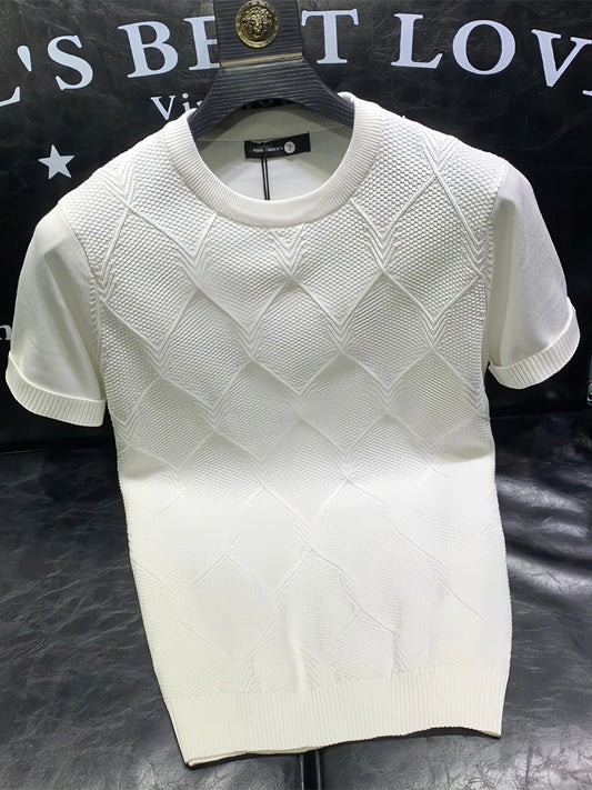 T-shirt Tricot Homme Style Coréen – Coupe Unie Légère