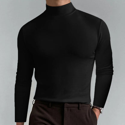 T-shirt Homme Col Montant Manches Longues – Coupe Unie Sobre