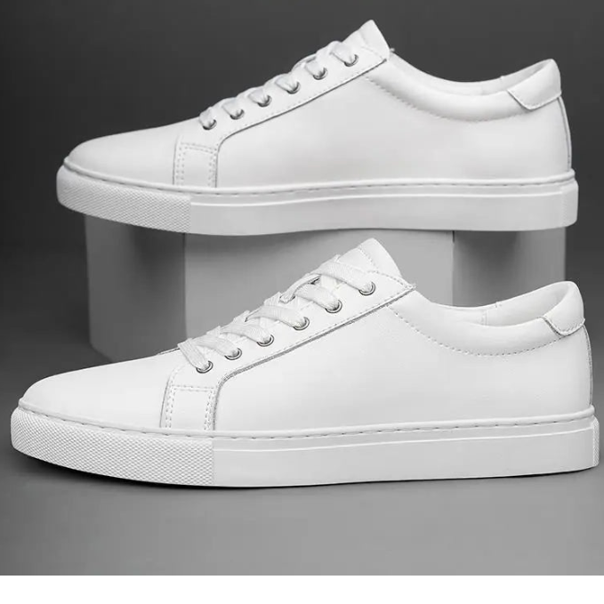 Sneakers Homme Cuir Véritable — Noir Minimaliste