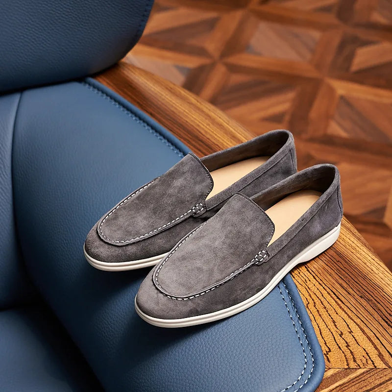 Mocassins Daim Véritable Homme — Style Driving Loafer