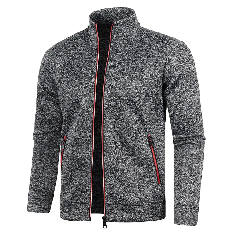 Cardigan Oversize Homme Col Montant Zippé – Tricot Chic