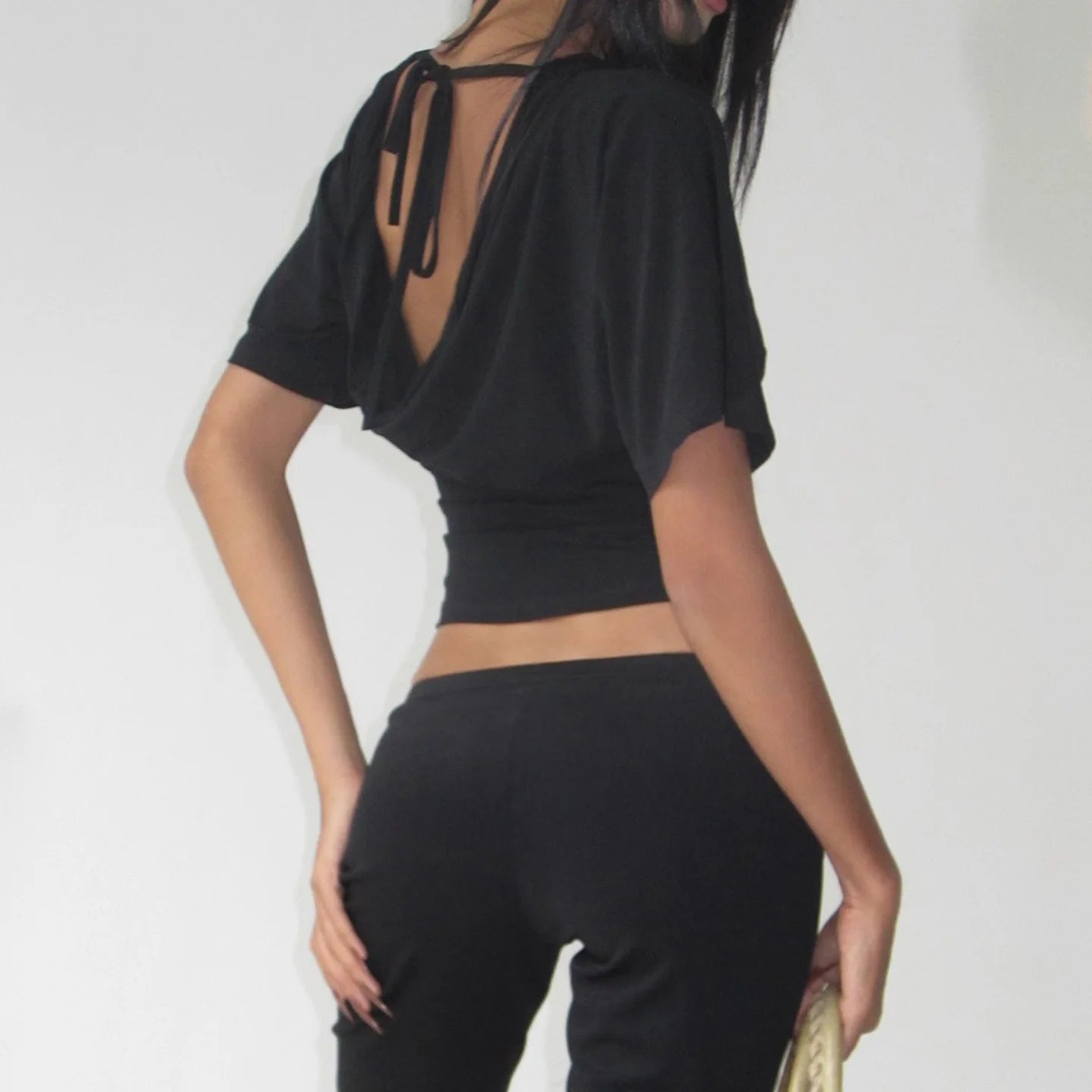 Crop Top Col V Profond Dentelle Femme