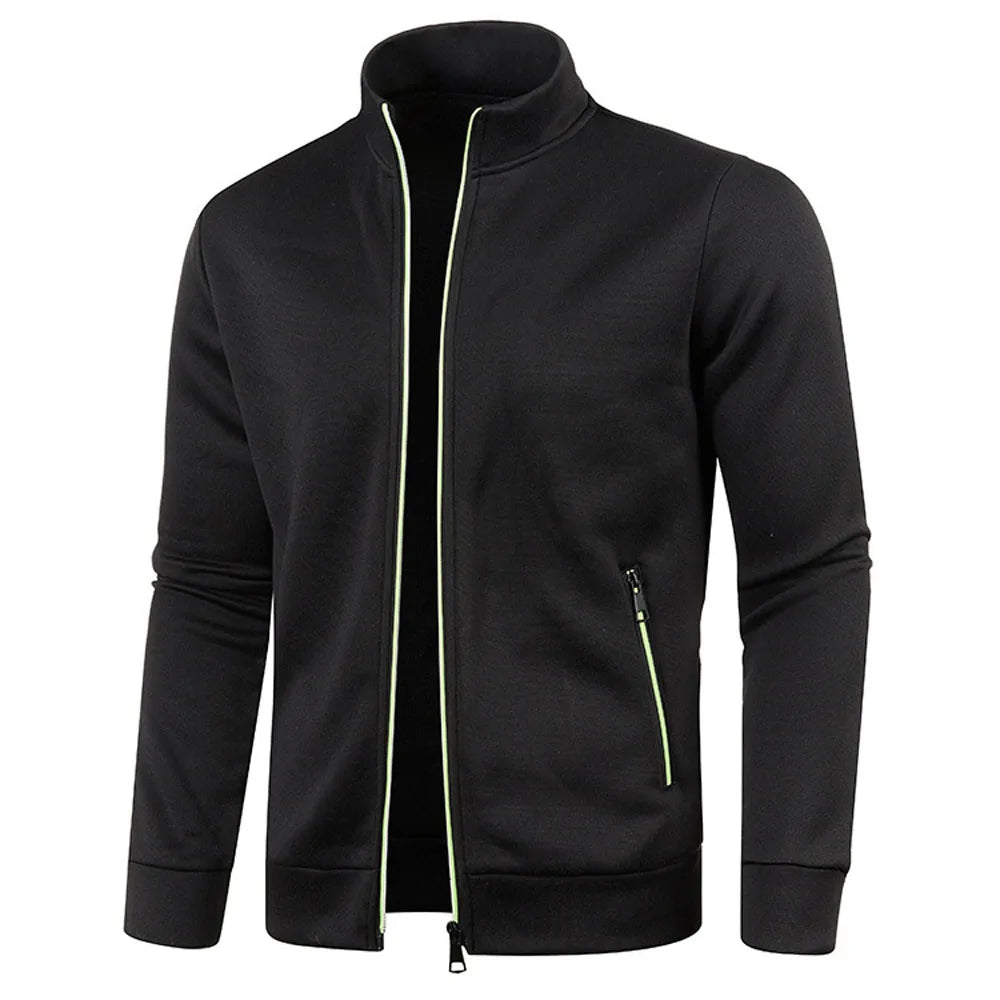 Cardigan Oversize Homme Col Montant Zippé – Tricot Chic