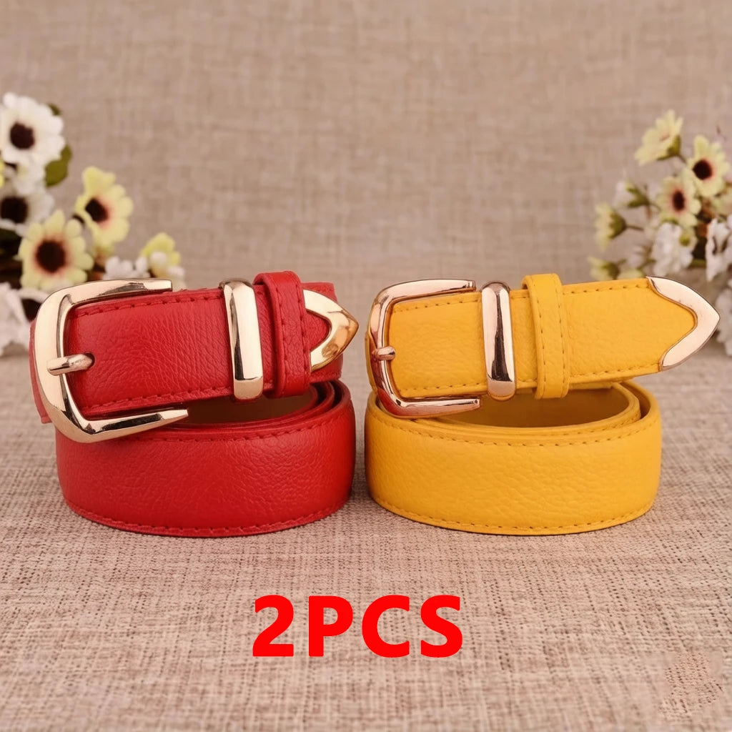Ceinture Femme Cuir Tendance – Boucle Vintage Pin Multicolore