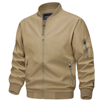 Veste Bomber Homme Légère Mi-Saison – Blouson Coupe-Vent Zippé