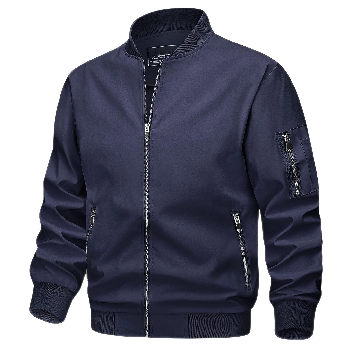 Veste Bomber Homme Légère Mi-Saison – Blouson Coupe-Vent Zippé