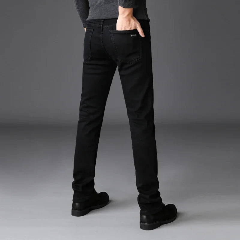 Jean Homme Slim Stretch Noir – Style Biker Moderne