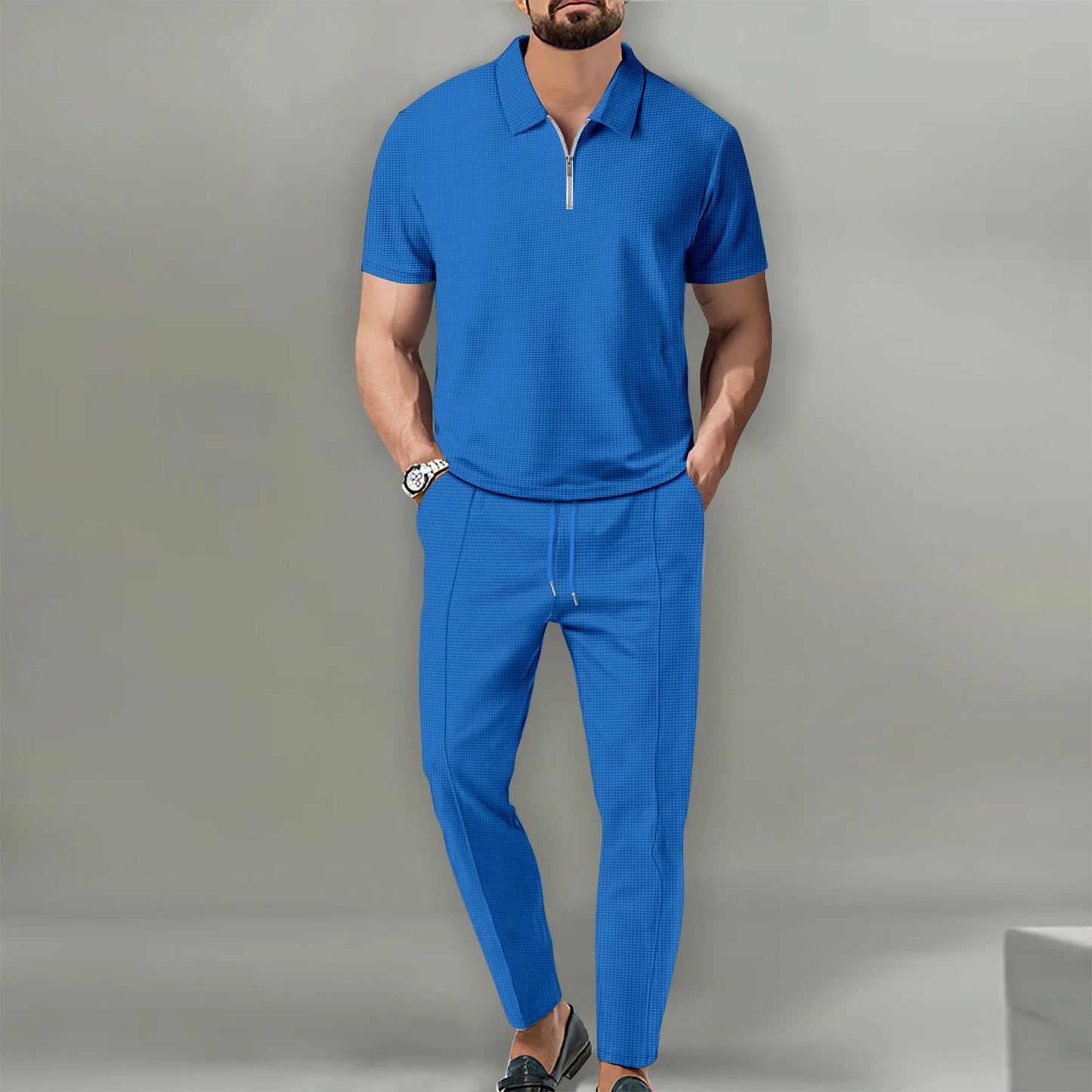 Ensemble Polo Homme Sport Été – Short et Polo Zippé Streetwear