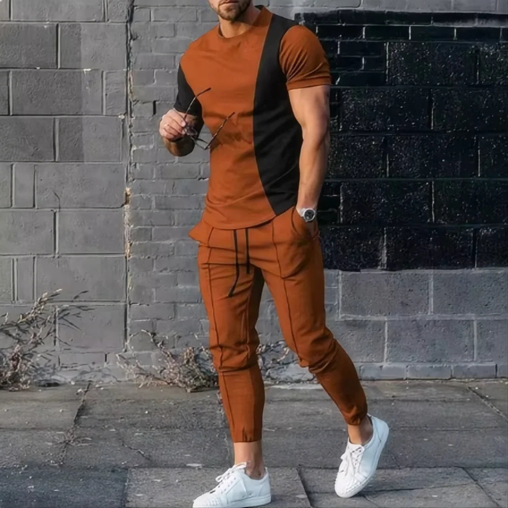 Ensemble Jogging Homme Imprimé 2 Pièces – T-shirt et Short
