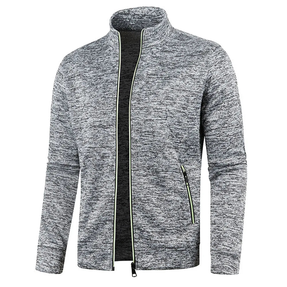 Cardigan Oversize Homme Col Montant Zippé – Tricot Chic