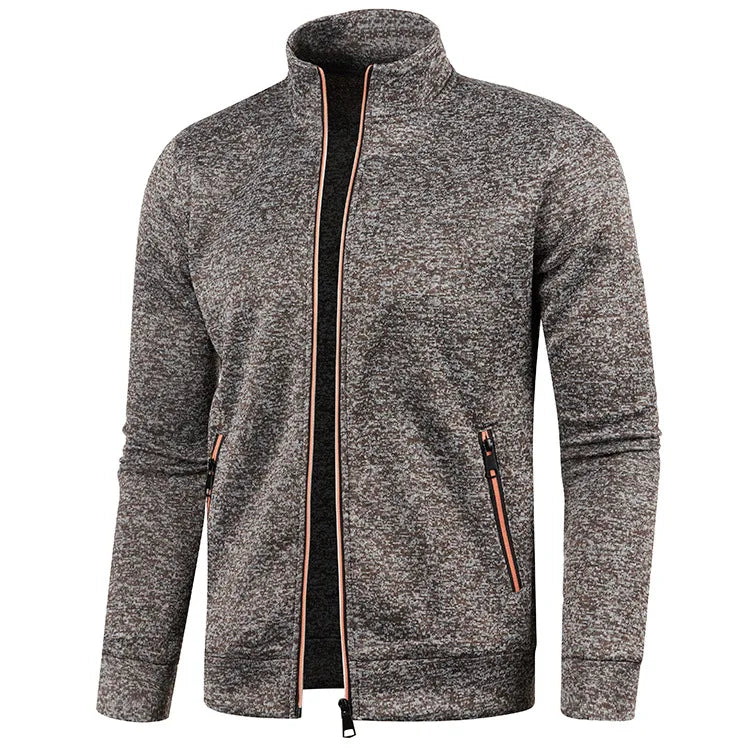 Cardigan Oversize Homme Col Montant Zippé – Tricot Chic