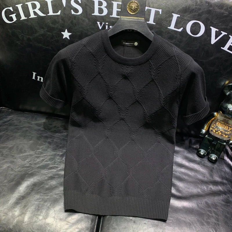 T-shirt Tricot Homme Style Coréen – Coupe Unie Légère